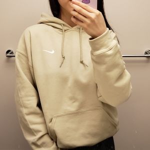 Beige Swoosh Hoodie